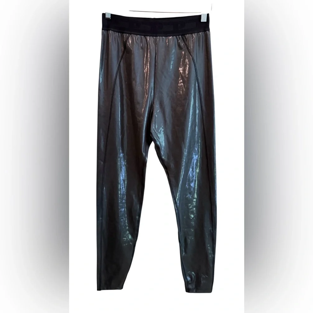 Pink Active Charcoal Black Metallic Leggings